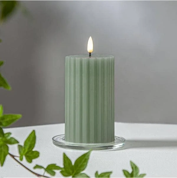 Blockljus LED Flamme Stripe Grön 15cm
