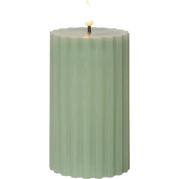 Blockljus LED Flamme Stripe Grön 15cm