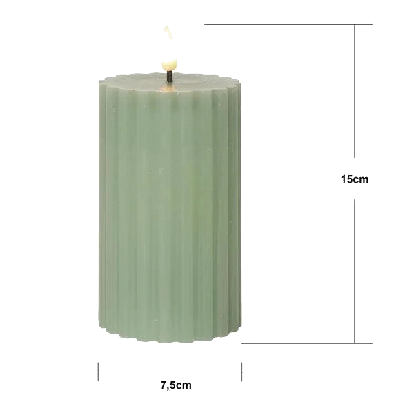 Blockljus LED Flamme Stripe Grön 15cm