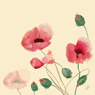 Serviett Biodunisoft 40cm Poppy Charm