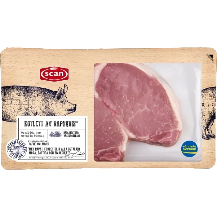 Kotlett Färsk av rapsgris 300g Scan
