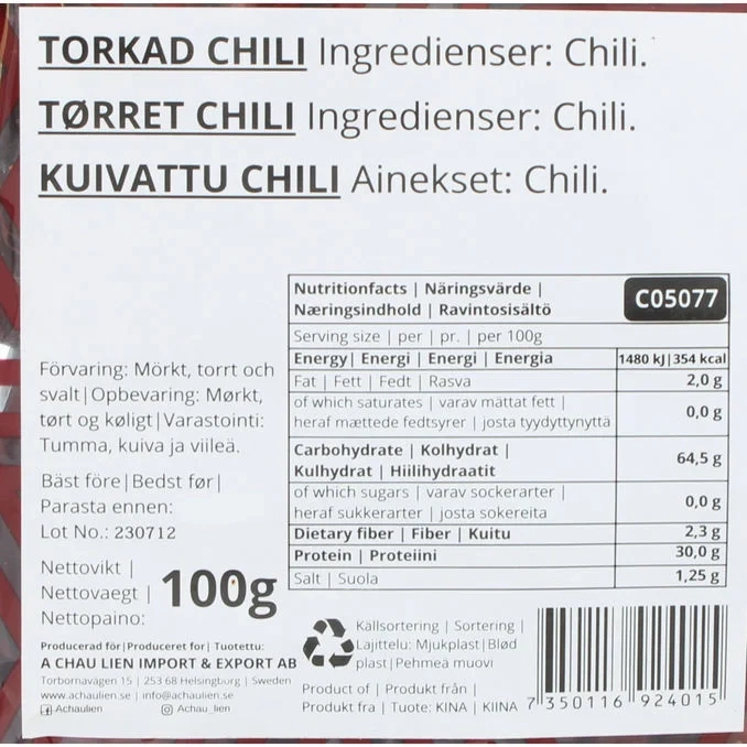 Torkad Chili Hela
