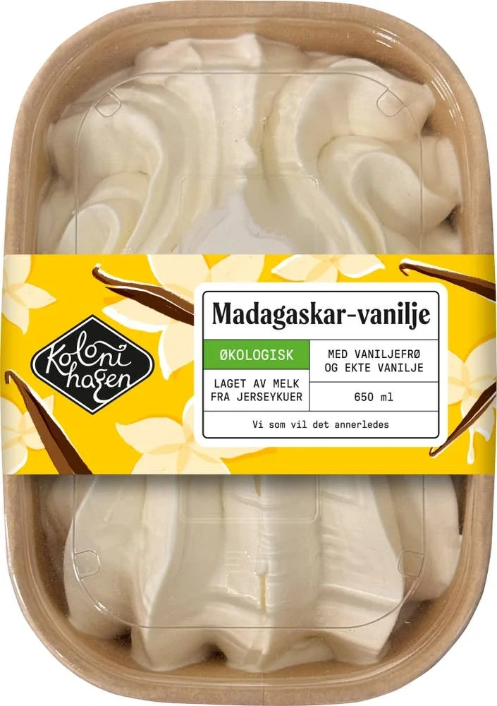 Økologisk iskrem med madagaskar-vanilje
