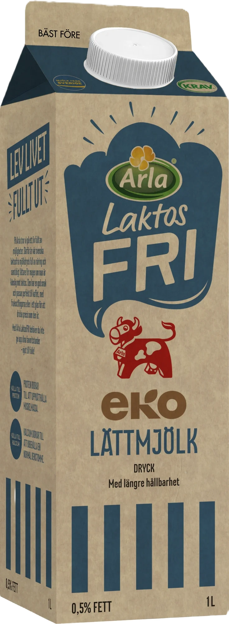 Laktosfri eko lättmjölkdryck 0.5% 1 liter