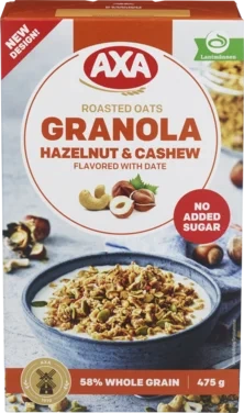 Axa Granola Hasselnøtt og Cashew 475g