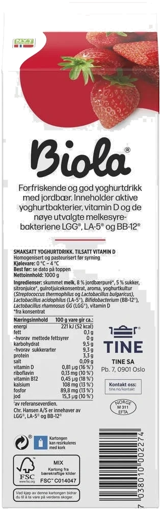 Biola® yoghurtdrikk jordbær