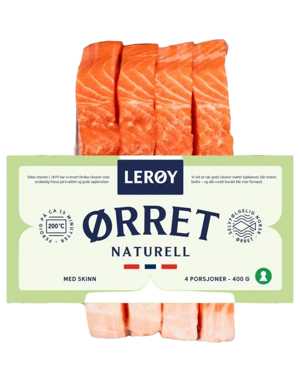 Ørret Porsjon m/Skinn 4x100g Lerøy