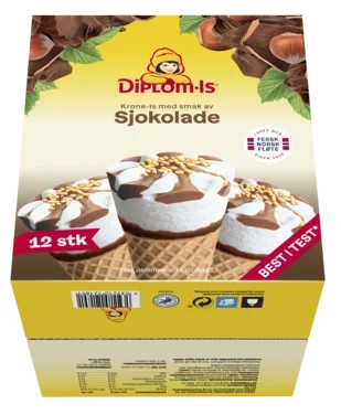 Krone-is Sjokolade 12stk Diplom-is