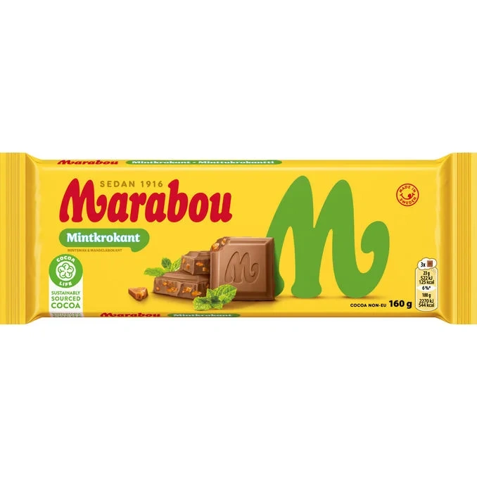 Mjölkchoklad Mintkrokant
