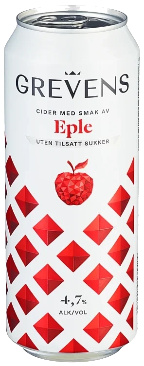 Grevens Cider Eple u/Sukker 0,5l boks
