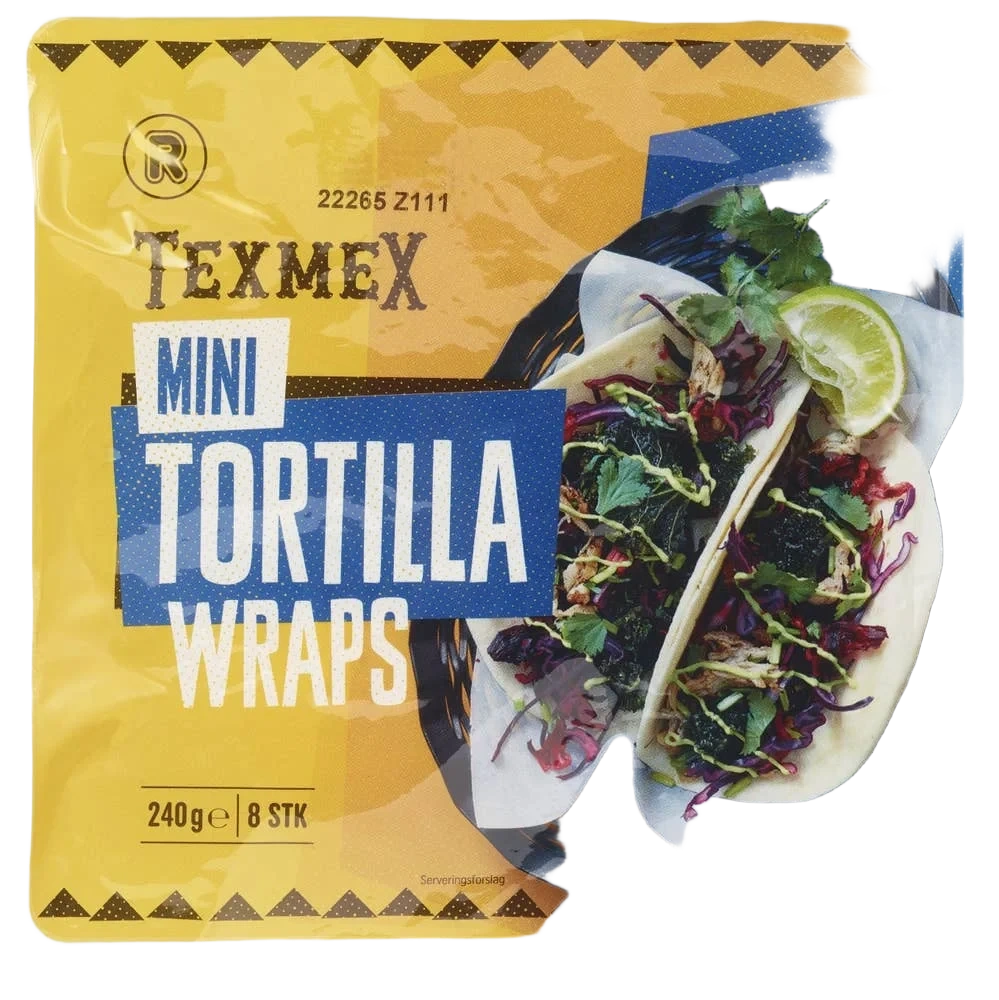 Mini tortilla hvete 8stk, 15cm, 240 g