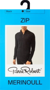 Ulltrøye Herre Merinoull Zip - Black - S
