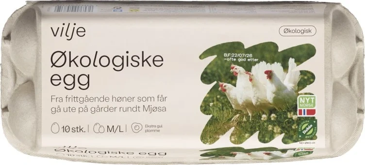 Egg m/L Økologiske 10stk Vilje