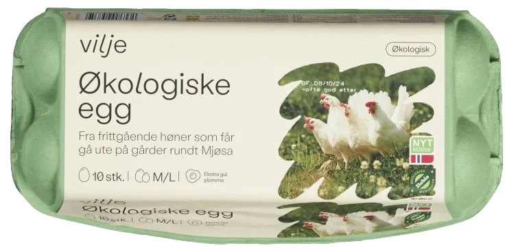 Egg m/L Økologiske 10stk Vilje