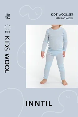 Kids' Wool Longsleeve & Longs, Light Blue, 110-116