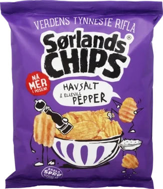 Verdens Tynneste Rifla Sc Havsalt & Pepper 275g