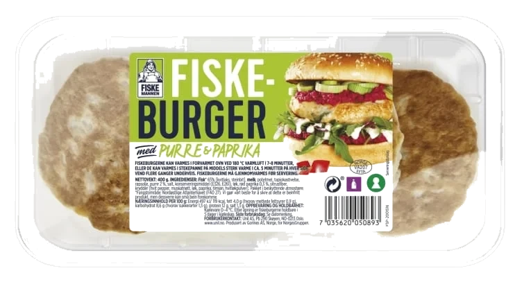 Fiskeburger 65% Purre&Papr 400g Fiskemannen