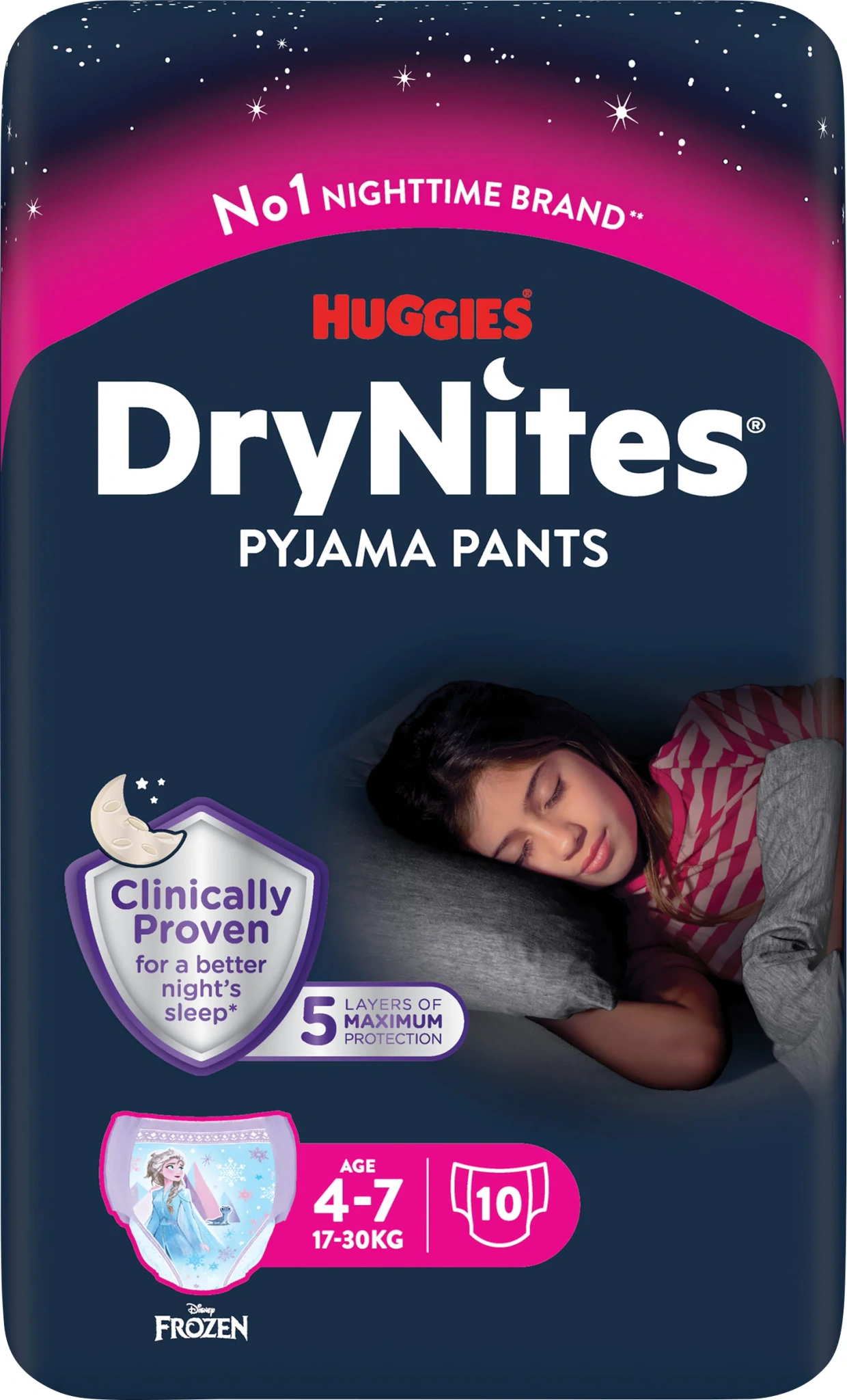Dry Nites Pyjama Pants Girl 4-7 År 17-30 Kg 10-pack