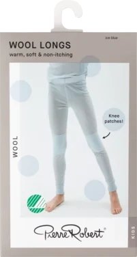 Wool Longs Kids Ice Blue 122-128 Pierre Robert