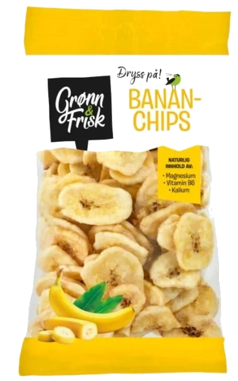 Bananchips Tørket 150g Grønn&Frisk