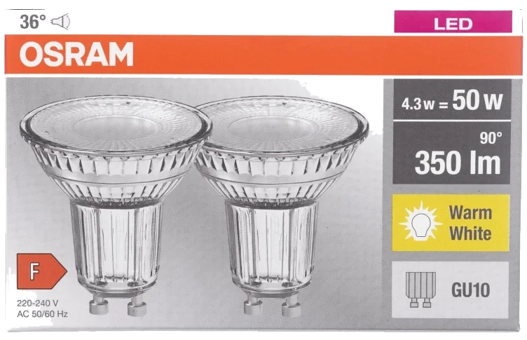Led Spot Par16 50 Gu10 2pk