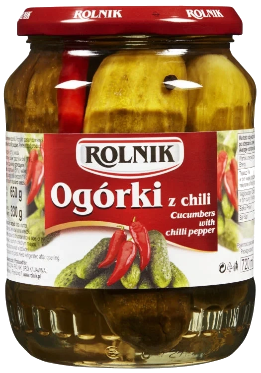 Agurker Hele m/Chilli 650g Rolnik