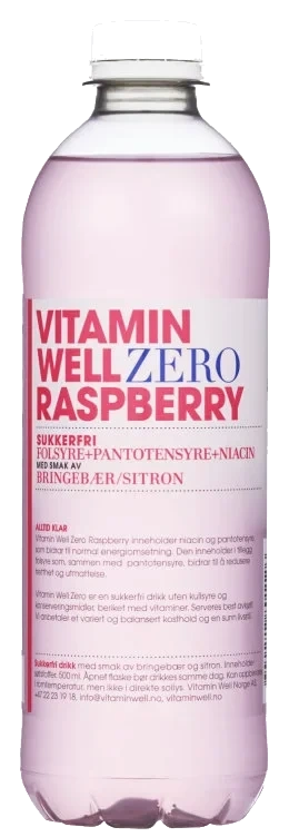 Vitamin Well Zero Raspberry 0,5l flaske