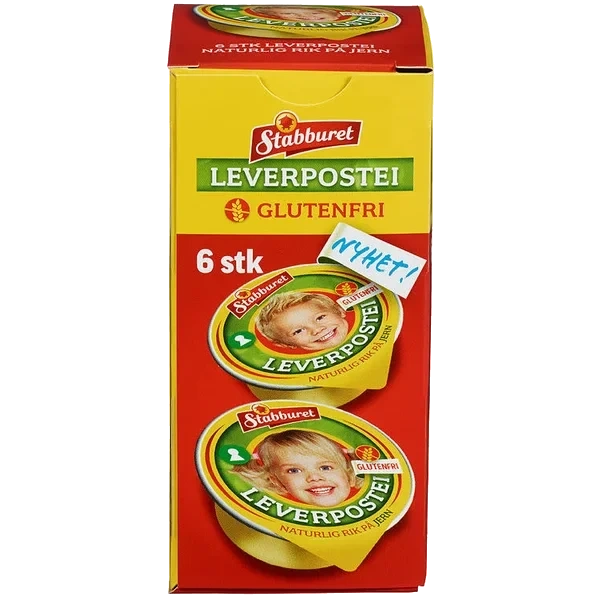 Leverpostei Glutenfri 6x22g Stabburet