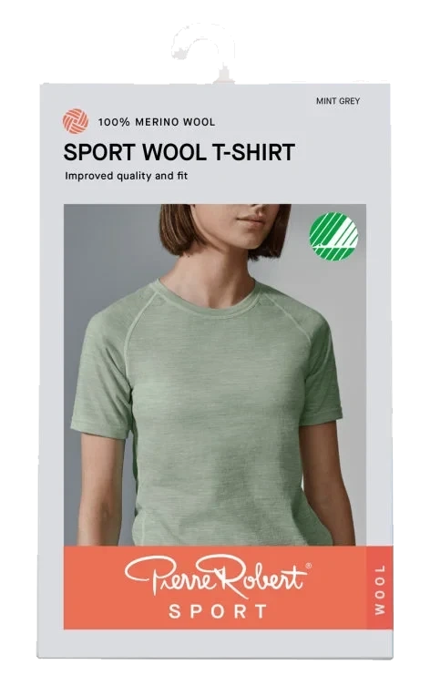 Wool T-Shirt Mint Grey L Pierre Robert