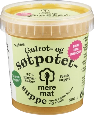 Gulrot- og søtpotetsuppe 800g Mere Mat