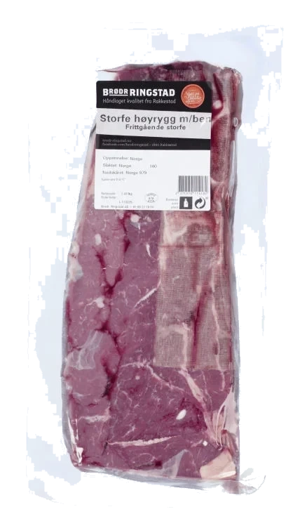 Storfe Høyrygg m/Ben skivet Frittgående ca 1,5kg