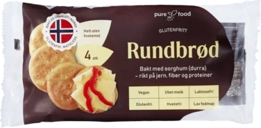 Rund-brød 4stk 120g Pure Food Norway