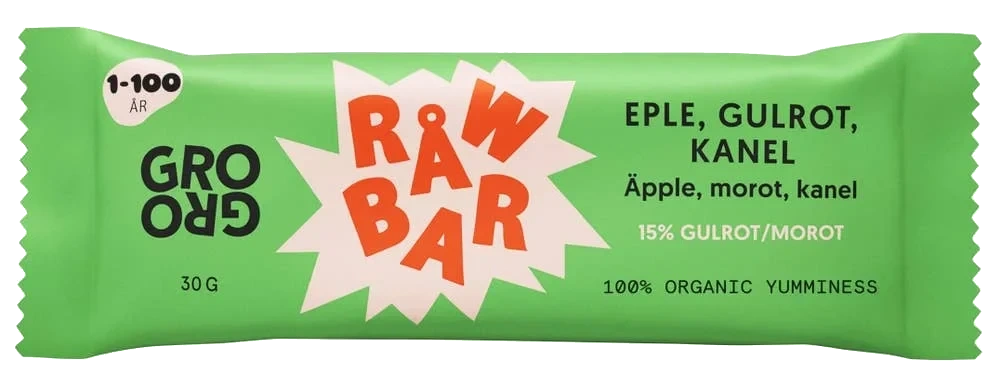 RÅWBAR med eple, gulrot og kanel