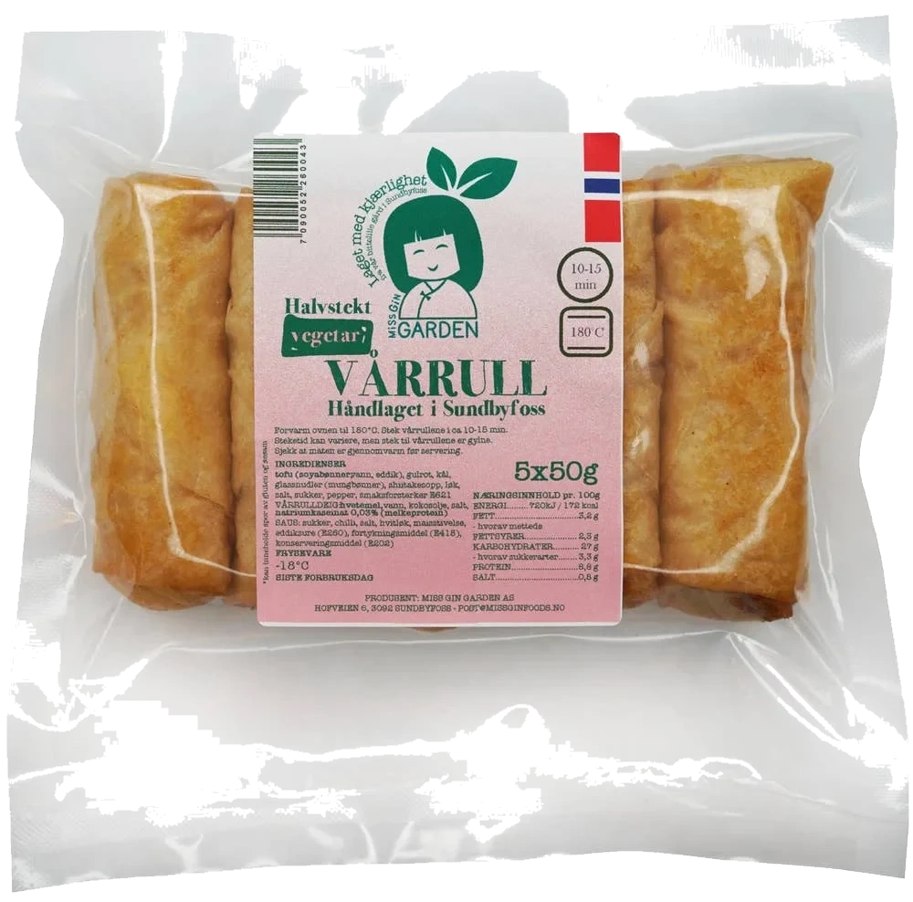 Vegetar vårruller fylt med tofu