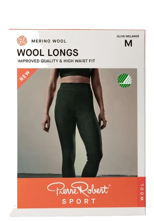 Wool Longs Sport Olive Melange Xl Pierre-Robert