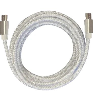 Ladekabel Metallisk Flettet Usb-c Til Usb-c 1m Hvit