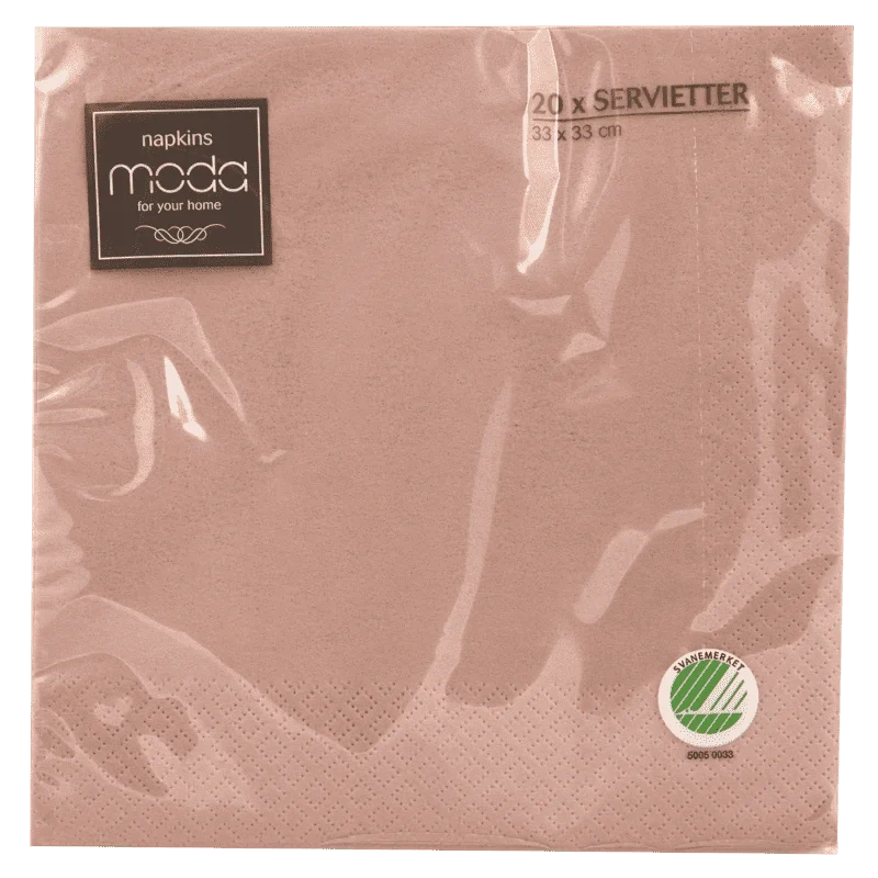 Moda Serviett Dus Rosa 33cm 20stk