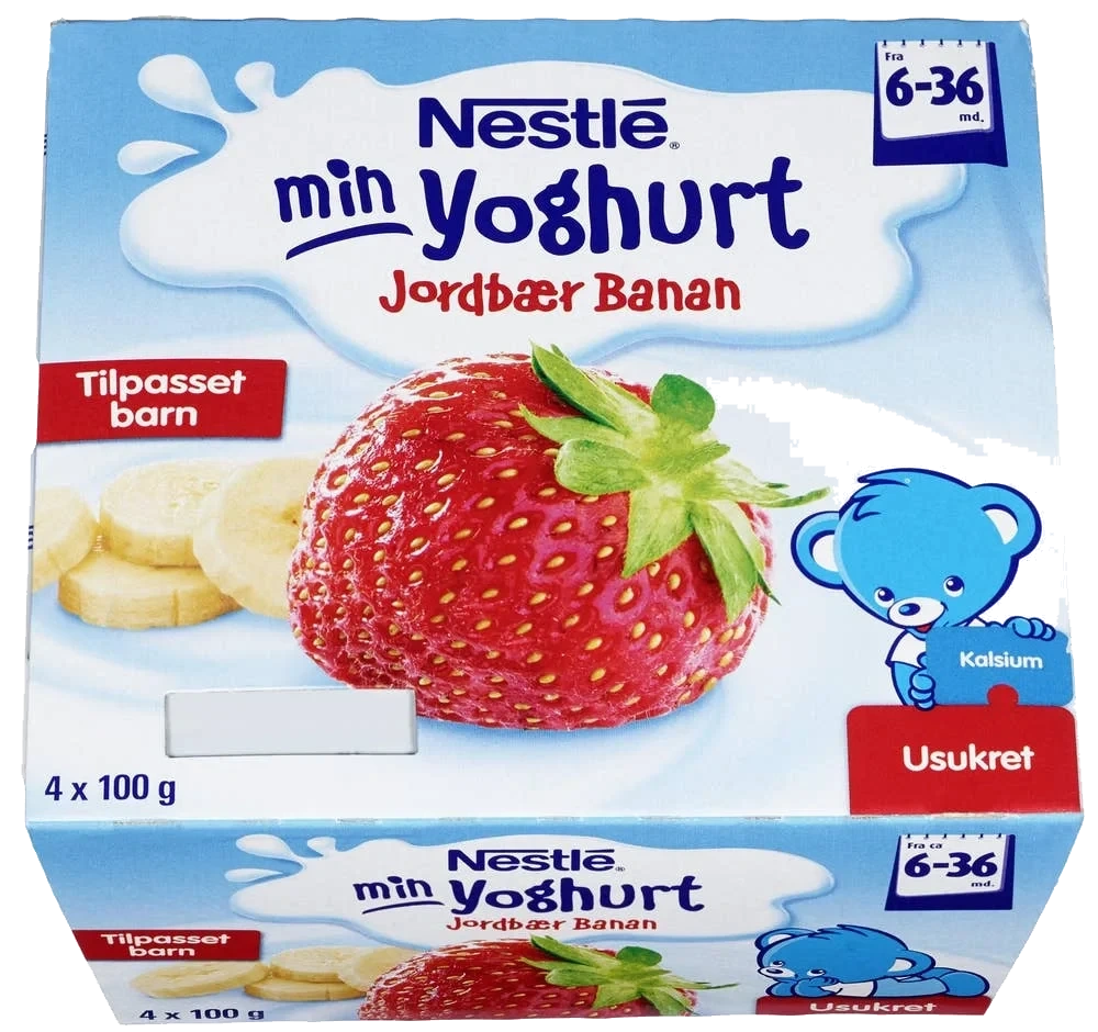 Min yoghurt banan og jordbær
