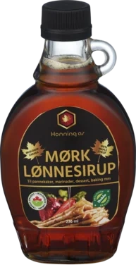 Lønnesirup Mørk Økologisk Honning As 236 ml