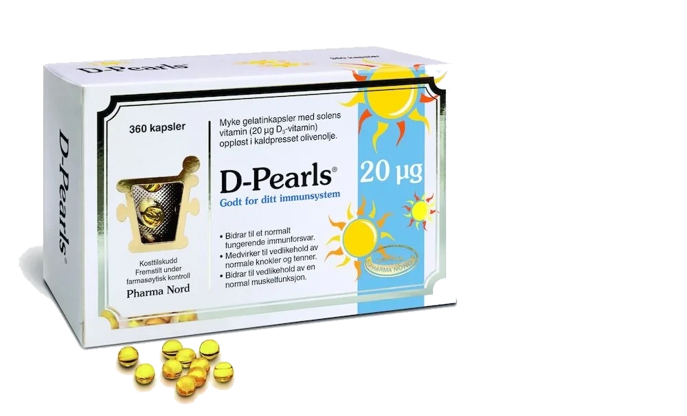 Pharma Nord D-Pearls 20 µg 360 kapsler