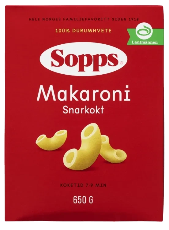 Makaroni Snarkokt 650g Sopps
