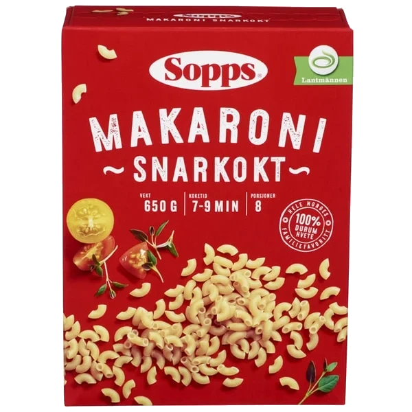 Sopps Makaroni Snarkokt 650g