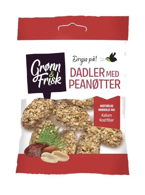 Dadler med Peanøtter 90g Grønn & Frisk