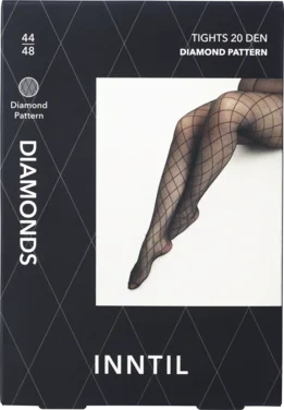 Tights, 20 den, Black With Diamond Pattern, 44-48