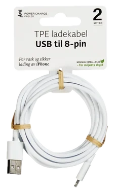 2 m Hvit Ladekabel For Iphone
