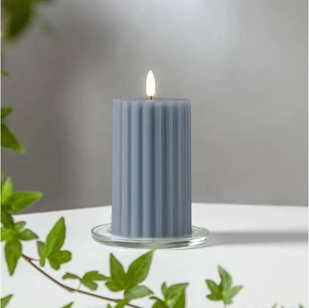 Blockljus LED Flamme Stripe Blå 15cm