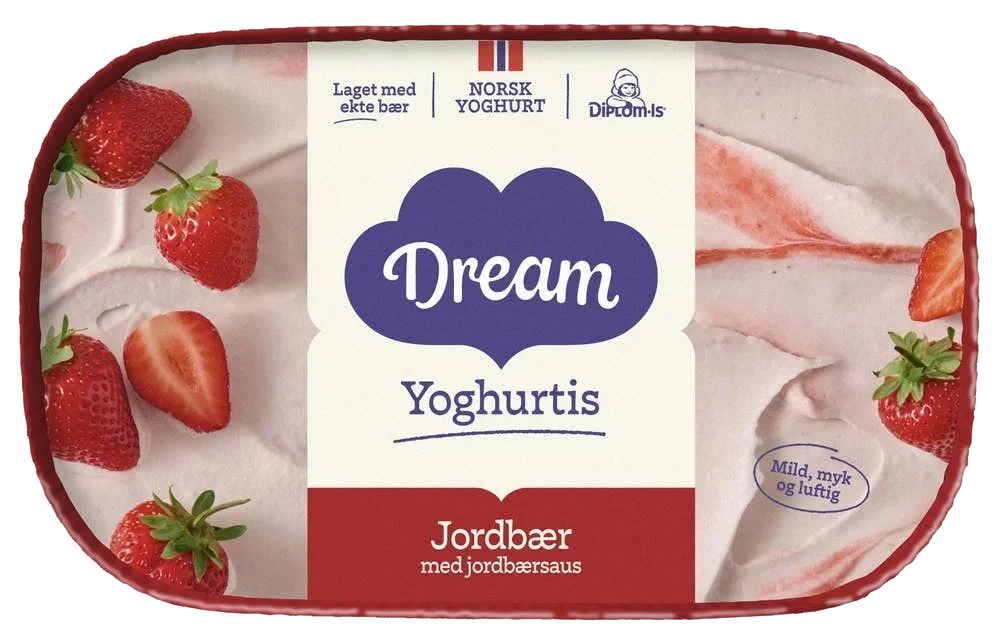 Yoghurtis jordbær