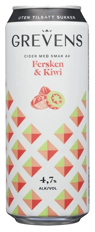 Grevens Cider Fersken&Kiwi 0,5l boks