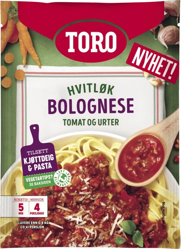 Toro Saus Hvitløk Bolognese 16x74g