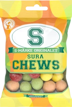 S-märke Sure Chews.sure Drasjerte Fruktkuler 70g